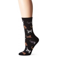 HotSox Womens Cats Socks, Black, 1 Pair, Womens Shoe 4-10