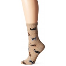 HotSox Womens Cats Socks, Hemp , 1 Pair, Womens Shoe 4-10