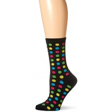 HotSox Womens Classic Large Dot Socks, Black, 1 Pair, Womens Shoe 4-10