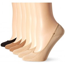 HotSox Womens Solid Footliner 6PK Socks, Assortment, 6 Pair, Womens Shoe 4-10
