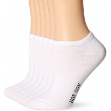 HotSox Womens Solid Low Cut 6 Pack Socks, White, 6 Pair, Womens Shoe 4-10