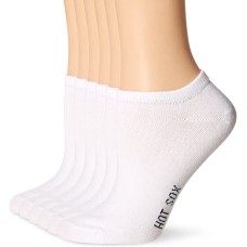 HotSox Womens Solid Low Cut 6 Pack Socks, White, 6 Pair, Womens Shoe 4-10