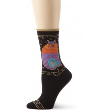 K. Bell Rainbow Cats Socks, Black, Sock Size 9-11/Shoe Size 4-10, 1 Pair