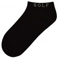 K. Bell Rhinestone Golf Footie Socks, Black, Sock Size 9-11/Shoe Size 4-10, 1 Pair