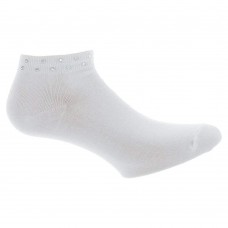 K. Bell Rhinestone Cuff Footie, White, Sock Size 9-11/Shoe Size 4-10, 1 Pair