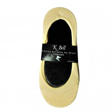 K. Bell Extreme No Show Socks, Khaki, Sock Size 9-11/Shoe Size 4-10, 2 Pair