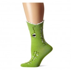 K. Bell Wide Mouth Alligator Crew Socks, Green, Sock Size 9-11/Shoe Size 4-10, 1 Pair