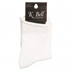 K. Bell Relaxed Top Crew Socks, White, Sock Size 9-11/Shoe Size 4-10, 1 Pair