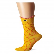 K. Bell Wide Mouth Goldfish Crew Socks, Orange, Sock Size 9-11/Shoe Size 4-10, 1 Pair