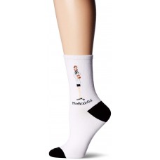 K. Bell Medical Girl Crew Socks, White, Sock Size 9-11/Shoe Size 4-10, 1 Pair