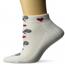 K. Bell Love Tennis Socks, White, Sock Size 9-11/Shoe Size 4-10, 1 Pair