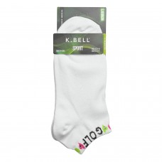 K. Bell Love to Play Golf w/Rhinestones Socks, White, Sock Size 9-11/Shoe Size 4-10, 1 Pair
