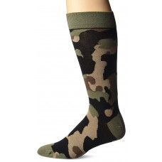K. Bell Men's Camouflage Crew Socks, Olive, Sock Size 10-13/Shoe Size 6.5-12, 1 Pair