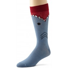 K. Bell Men's Shark Crew Socks, Slate Blue, Sock Size 10-13/Shoe Size 6.5-12, 1 Pair