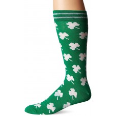 K. Bell Men's Shamrocks Crew Socks, Green, Sock Size 10-13/Shoe Size 6.5-12, 1 Pair