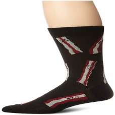 K. Bell Men's Bring Home the Bacon Crew Socks, Black, Sock Size 10-13/Shoe Size 6.5-12, 1 Pair