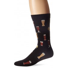 K. Bell Men's Craft Beers Crew Socks, Black, Sock Size 10-13/Shoe Size 6.5-12, 1 Pair