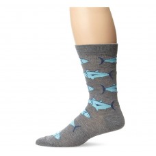 K. Bell Men's Blue Fin Tuna Crew Socks, Charcoal heather, Sock Size 10-13/Shoe Size 6.5-12, 1 Pair