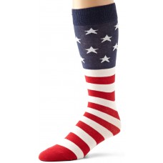 K. Bell Men's American Flag Crew Socks, Red/White/Blue, Sock Size 13-15/Shoe Size 12-16, 1 Pair