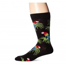 K. Bell Men's Parrot Crew Socks, Black, Sock Size 10-13/Shoe Size 6.5-12, 1 Pair