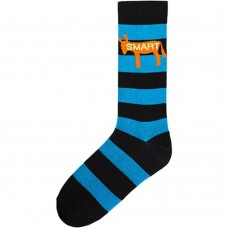 K. Bell Men's Smart Ass Crew Socks, Black/Blue, Sock Size 10-13/Shoe Size 6.5-12, 1 Pair