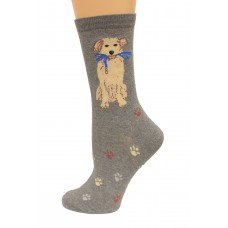 K. Bell Dog Walk Crew Socks, Charcoal Heather, Sock Size 9-11/Shoe Size 4-10, 1 Pair