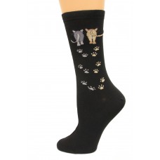 K. Bell Catwalk Crew Socks, Black, Sock Size 9-11/Shoe Size 4-10, 1 Pair