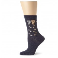 K. Bell Catwalk Crew Socks, Denim, Sock Size 9-11/Shoe Size 4-10, 1 Pair