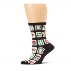 K. Bell Mah Jong Socks, Black, Sock Size 9-11/Shoe Size 4-10, 1 Pair