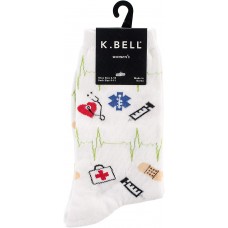 K. Bell Medical Supplies Crew Socks, White, Sock Size 9-11/Shoe Size 4-10, 1 Pair
