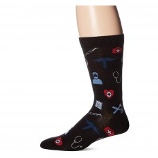K. Bell Men's Medical Crew Socks, Black, Sock Size 10-13/Shoe Size 6.5-12, 1 Pair