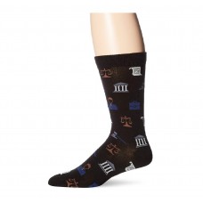K. Bell Men's Lawyer Crew Socks, Black, Sock Size 10-13/Shoe Size 6.5-12, 1 Pair