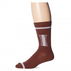 K. Bell Men's Football Crew Socks, Brown, Sock Size 10-13/Shoe Size 6.5-12, 1 Pair