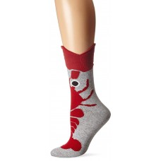 K. Bell Wide Mouth Lobster Crew Socks, Gray Heather, Sock Size 9-11/Shoe Size 4-10, 1 Pair