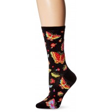 K. Bell Flying Colors Crew Socks, Black, Sock Size 9-11/Shoe Size 4-10, 1 Pair