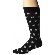 K. Bell Men's Teeth Crew Socks, Black, Sock Size 10-13/Shoe Size 6.5-12, 1 Pair