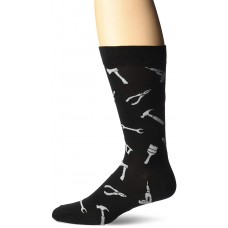 K. Bell Men's Handyman Crew Socks, Black, Sock Size 10-13/Shoe Size 6.5-12, 1 Pair