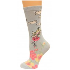 K. Bell Girl's Garden Fairy Knee High, Light Blue, Sock Size 7.5-9/Shoe Size 11-4, 1 Pair