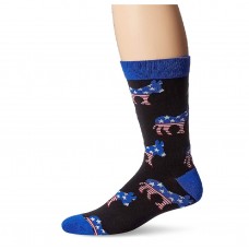 K. Bell Men's Democrat Crew Socks - American Made, Black, Sock Size 10-13/Shoe Size 6.5-12, 1 Pair