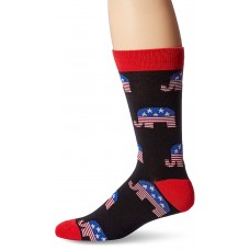 K. Bell Men's Republican Crew Socks - American Made, Black, Sock Size 10-13/Shoe Size 6.5-12, 1 Pair