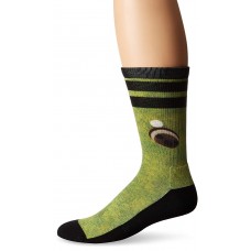 K. Bell Men's In the Hole 360 Print Crew Socks, Green, Sock Size 10-13/Shoe Size 6.5-12, 1 Pair