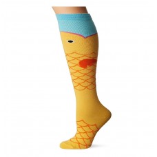 K. Bell Goldfish Knee High Socks, Gold Fusion, Sock Size 9-11/Shoe Size 4-10, 1 Pair