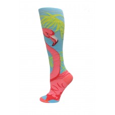 K. Bell Pink Flamingo Knee High Socks, Blue Haze, Sock Size 9-11/Shoe Size 4-10, 1 Pair