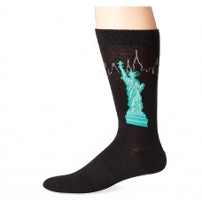 K. Bell Men's Statue of Liberty Socks - American Made, Black, Sock Size 10-13/Shoe Size 6.5-12, 1 Pair