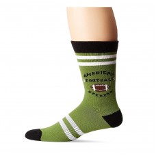 K. Bell Men's American Football Crew Socks - American Made, Olive, Sock Size 10-13/Shoe Size 6.5-12, 1 Pair