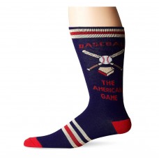K. Bell Men's American Game Crew Socks - American Made, Navy, Sock Size 10-13/Shoe Size 6.5-12, 1 Pair