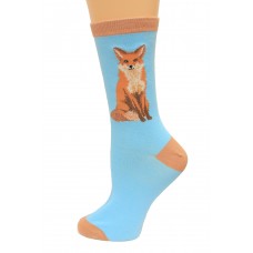 K. Bell Foxy Sox Crew Socks, Blue Radiance, Sock Size 9-11/Shoe Size 4-10, 1 Pair