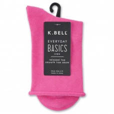 K. Bell Relaxed Top Crew Socks, Pink, Sock Size 9-11/Shoe Size 4-10, 1 Pair
