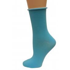 K. Bell Relaxed Top Crew Socks, Light Turquoise, Sock Size 9-11/Shoe Size 4-10, 1 Pair