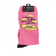 K. Bell Life & Lemons Knee High Socks, Pink, Sock Size 9-11/Shoe Size 4-10, 1 Pair